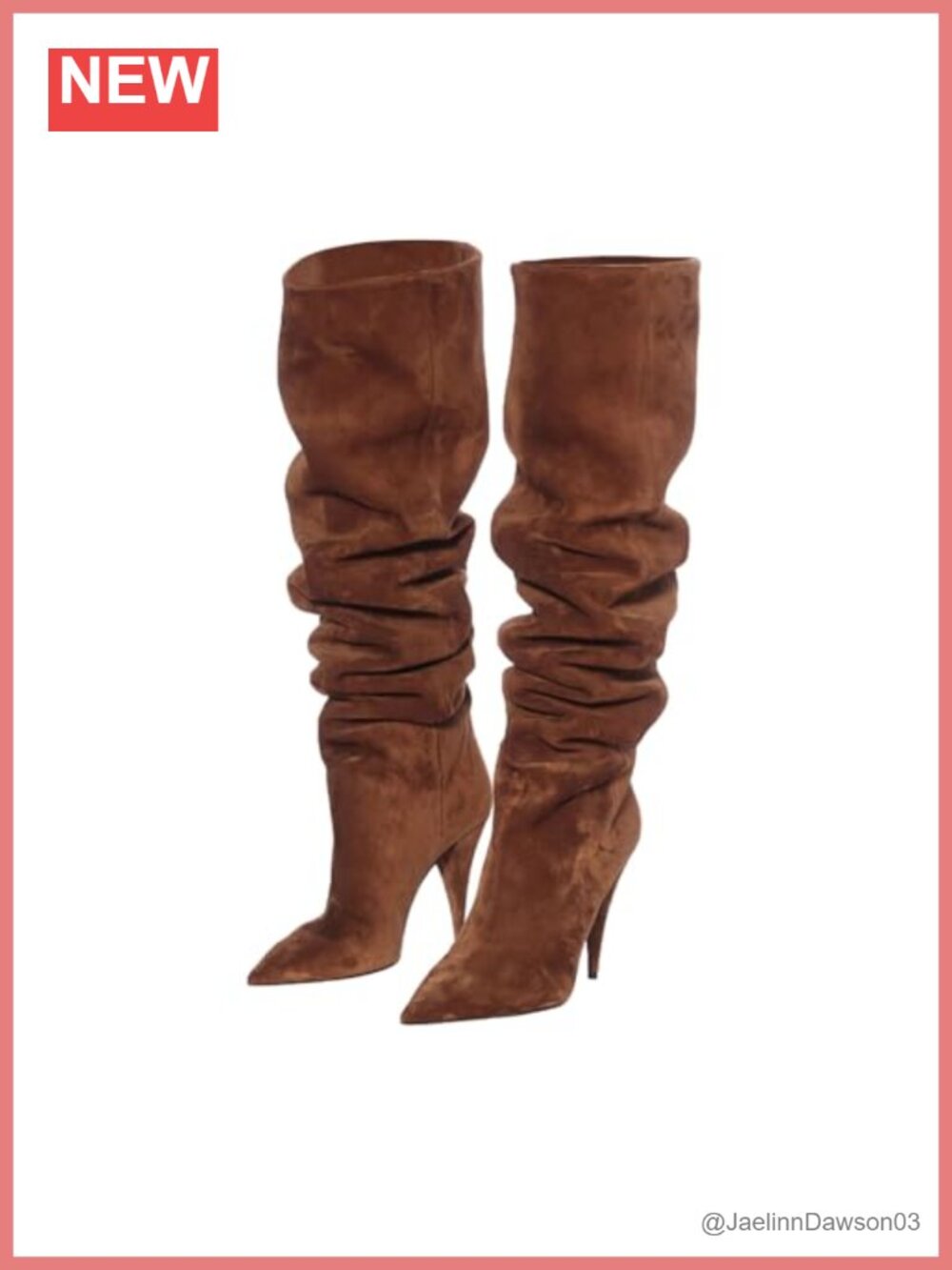 Pleated Suede Knee High Boots, Wide Calf, Ruched, Pointed Toe, Pull-On
